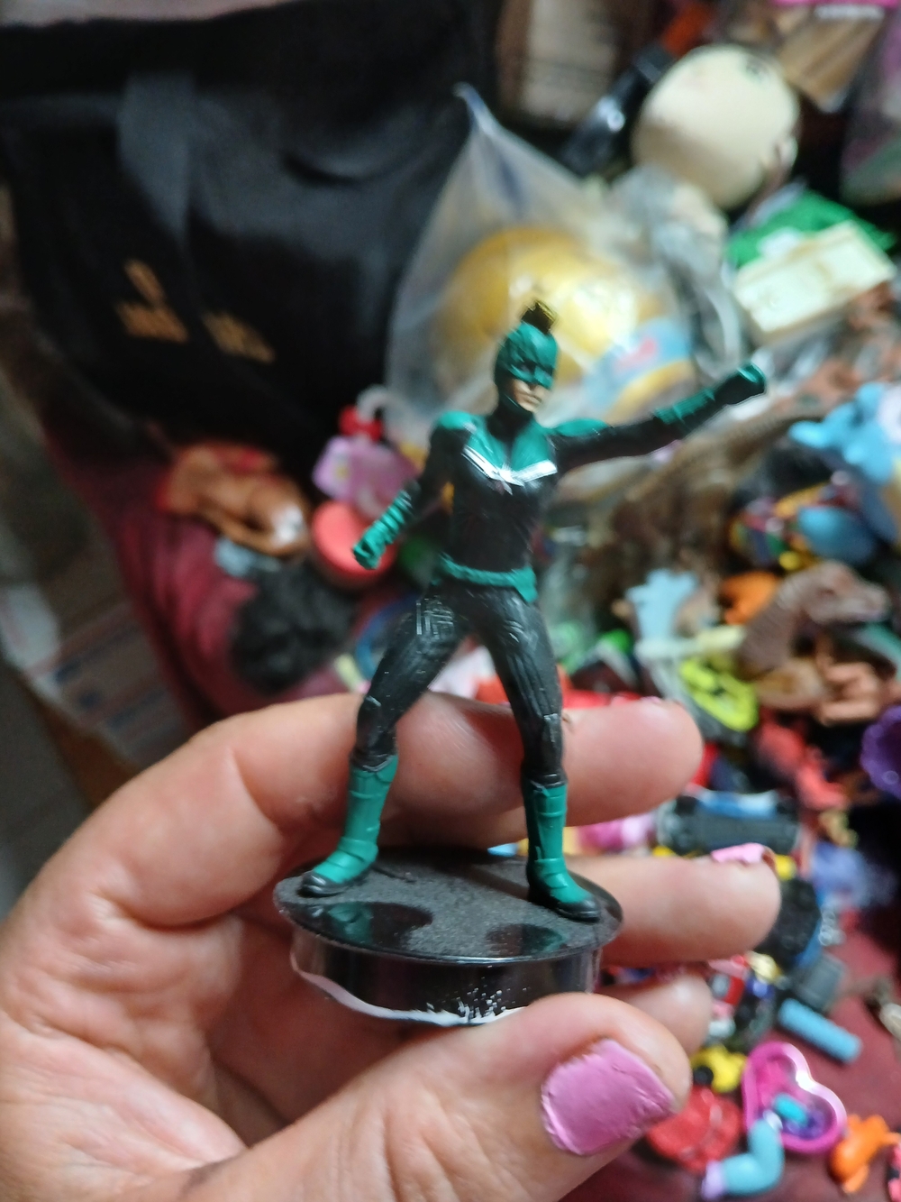 small figurine of Captain Marvel (Carol Danvers) Cup Topper